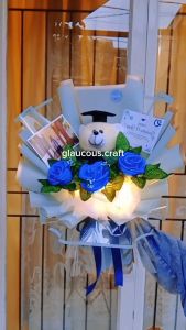 Buket Boneka Wisuda (Graduation) Foto Inc Lampu - Small/Medium