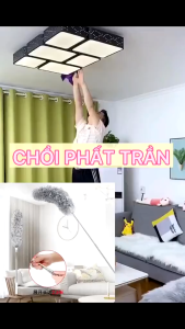 Chổi quét bụi đa năng rút xoay 360 độ Cán Dài 2.8 Mét Bằng Sợi Vải Siêu Nhỏ Inox Có Thể Rút