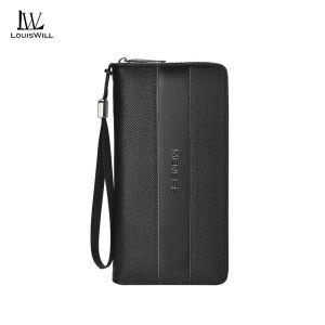 LouisWill กระเป๋าสตางค์ผู้ชายแบบยาวกระเป๋าสตางค์อเนกประสงค์กระเป๋าสตางค์ยาว PU กระเป๋าสตางค์ความจุมาก ID เครดิตหลายช่อง Pouch Koin ผู้ที่ใส่บัตรเหรียญหนัง PU กระเป๋าสตางค์ธุรกิจ