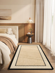 ovzf | Elegant French Style Bedroom Rugs Washable Faux Cashmere