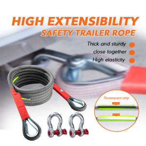 Car Rope Belt Towing Pull Rope Strap Snatch Car Trailer Traction Cable Off-road Strap Hooks Truck Winch