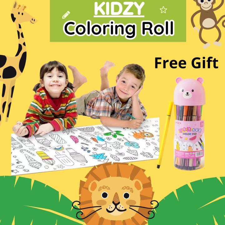 Kidzy coloring roll Coloring drawing paper for painting Graffiti Color ...