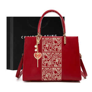 Red Chinese Embroidery Bridal Bag Large Capacity Crossbody Handbag Mom Bag Gift Womens Fashionable Casual Shoulder Bag