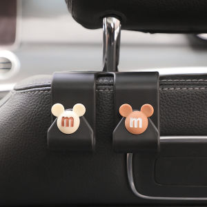 Car Seat Back Hooks Female Style Miu Bear Cartoon Hidden Multi-Functional Cute Car Hooks ABS Rotatable Storage Accessories