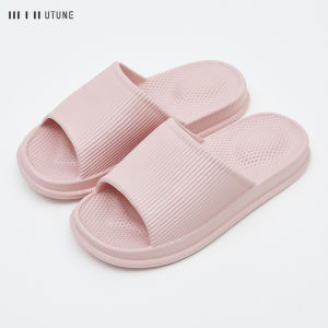 UTUNE 32cm Big Size EVA Massage Slippers Men Women Non-slip Waterproof Bathroom Slides Indoor Home Sandals Gray