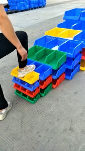 Heyman Plastic Storage Bins Space-Saving Stackable Bins for Garage Pantry Craft Organization Tong Simpanan Plastik Tong Boleh Bertindan