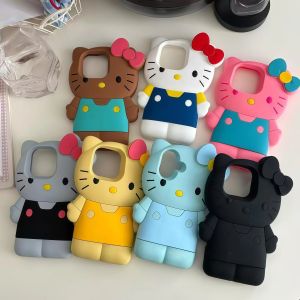 Sanrio | Korean INS Style Hello Kitty Silicone Phone Case For iPhone 17 16 15 14 13 12 11 Pro Max 17 Pro Cartoon Shockproof Phone Covers