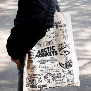 Original Arctic Monkeys Band Canvas Bag Alex Turner Handbag Fashionable Soft Printed Casual Youth Tote Bag Foldable Medium Size