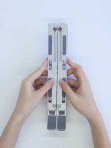Laptop Stand Foldable Portable Laptop Heighten Stand Desktop Ventilated Folding Bracket Phone Holder Plastic