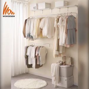 100/80/60cm Clothes Rack Clothes Bar Besi Gantung Baju Wall Rack Sangkut Baju Penyangkut Baju Home Clothing Hanger Rak Baju Set