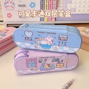 Hộp bút 2 tầng đa năng tiện lợi cho bé Kèm Sticker 2D và bảng khóa biểu