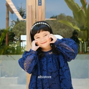 DRESS BRUKAT ANAK PESTA KONDANGAN LONNEKE DRESS BRUKAT NON GLITTER LENGAN PANJANG