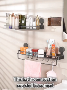 bathroom holder Suction cup installation Aluminum toilet rack Toiletry storage rack