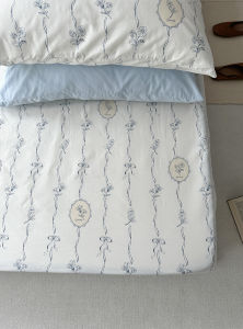 Pure Cotton Floral Cartoon Bed Sheet for Double Bed Students Dormitory 0.9m Single Bed Can Match Pillowcase