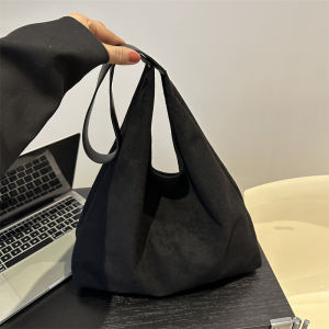 Niche Style Suede Bag Female 2024 New Arrival Fashion Large Capacity Shoulder Underarm Bag Casual Easiest for Match Commuter Tote