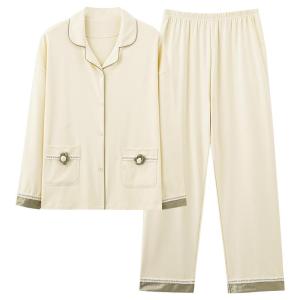 Bộ đồ ngủ MiiOW Cat Person nữ làm bằng lụa cotton dài tay thoải mái