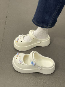 Closed Toe Home Muffin Platform Slippers Womens Outwear 2024 Summer New Arrival Fancy Sandals Cartoon Hole Shoes