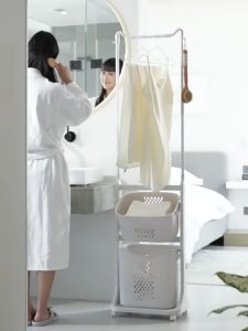 ตะกร้าผ้า ตะกร้ามีล้อ ราวแขวนเสื้อ ราวตากผ้า วัสดุแข็งแรงทนทาน พร้อมตะกร้า ตะกร้าอเนกประสงค์ ตะกร้าใส่ผ้า ตะกร้าพับได้ ตะกร้ามีล้อ ตะกร้าผ้าพับเก็บได้ พร้อมตะกร้าปรับองศา 4/3/2ชั้น จัดเก็บเสื้อผ้า