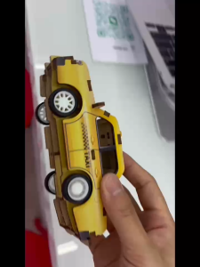 Educational Wooden 3D Puzzle Toy Kids DIY Pull Back Vehicles Jigsaw Assembling Toy for Children