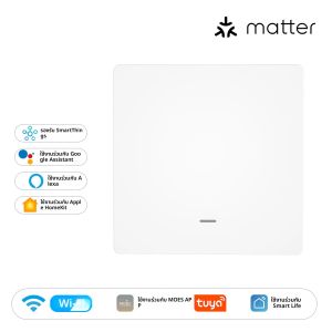 MOES Matter Tuya WiFi สมาร์ทปุ่มสวิทช์ EU Verison รีโมทคอนโทรลทํางานร่วมกับ Alexa Google Home Apple Homekit Smartthings