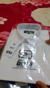 Kemeja Pria Polos Atasan Putih Lengan Pendek Casual ukuran Reguler Baju Pakaian Kerja Bahan Katun