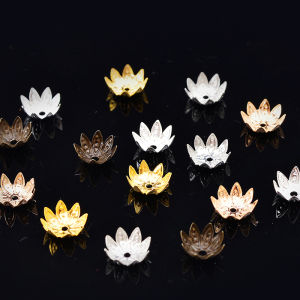 อุปกรณ์ทำเครื่องประดับ DIY ดอกไม้ใบบัว 100 อัน ขนาด 10 มม. เครื่องประดับผม จี้ โลหะ สีเงิน สีทอง ใหม่ ฤดูร้อน 2020