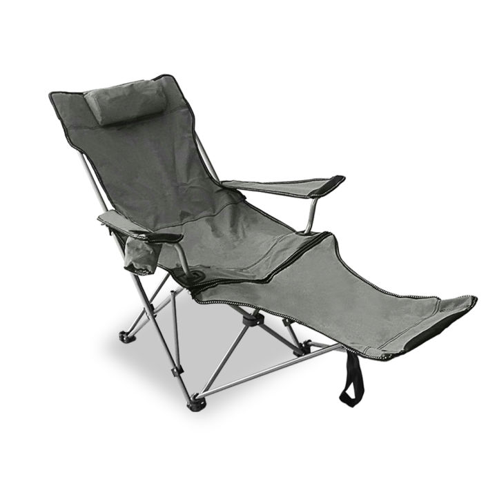 Foldable Chair Bed with Arm Rests Camping Deck Chair Outdoor Beach ...