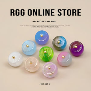 New Chinese Style Resin Gradient Imitation Jade Button Hanfu Cheongsam Embellishment Flat Bead Pendant Decorative Accessories