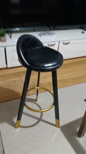 THEATT Nordic Bar Chair Bar Stool Backrest Bar Chair Round With Padded Backrest High Stool Cafe Chair