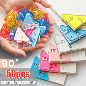 50pcs Colorful Triangular Corner Clips Acrylic PP Clips Small Clips For Office Supplies A4 Adorable Desk Clip Set Cute Triangular Paper Clamp for Student Teacher Notes Holder 80sheets Portable Colorful Binder Clip Transparent Triangle Paper Clip