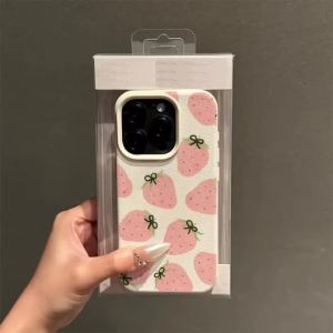 Strawberry Pattern Design Phone Case For iPhone 17 16 15 14 13 12 11 Pro Max XS X XR Plus 17 Air 14 15 16 17 Pro Soft TPU Cover