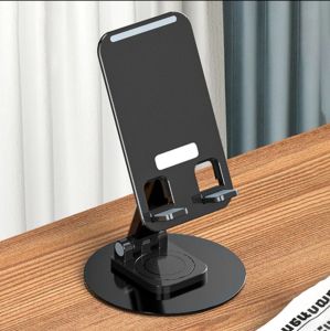 Stand Hp Meja Folding Phone Holder Lipat Anti Slip Aluminium Kuat 360° Derajat Dudukan Penyanga Handphone Ipad Dan Tablet Desktop Bracket Universal Lazypod Tab Hp Logam