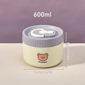 WORTHBUY | Hộp Cơm Trưa Bằng Thép Không Gỉ 304 Xếp Chồng Được Dành Cho Trẻ Em Hình Tròn Có Thể Dùng Lò Vi Sóng Giữ Nhiệt Có Tay Cầm Thân Thiện Với Môi Trường
