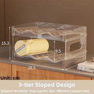 Multi-Level Transparent Cup Storage Rack