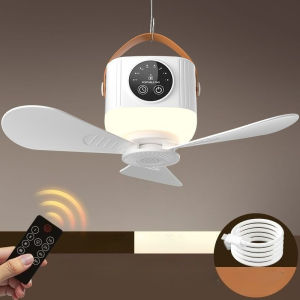 2026 New Portable Rechargeable Ceiling Fan Wireless USB Hanging Fan for Student Dorm Bed Outdoor Camping