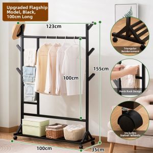 Moveable Freestanding Multi-functional Clothes Rack