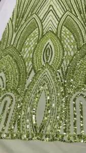 African Groom Beaded Lace Fabric High Quality French Sequins Mesh Tulle Lace Nigerian For Women Wedding Dress DIY Sewing