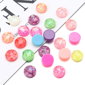 Fashion 50pcs 6mm 8mm 10mm 12mm Mix Colors Resin Convex Flat back Resin Cabochons Jewelry Accessories Supplies