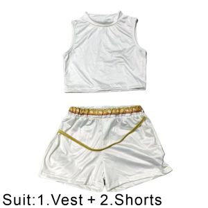Halloween Vest and Shorts 2-pieces Set for Girls Carnival Party Christmas White Cosplay Costume Birthday Outfits