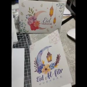 (ISI 8 LEMBAR) Kartu Ucapan Selamat Hari Raya Idul Fitri/Lebaran EID Mubarak Ukuran A6