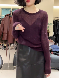 QINGNAER | Áo Len Dài Tay Phong Cách Minimalist Casual