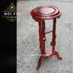 Đôn Tròn kiểu Cổ gỗ Hương Lào kích thước Mặt 26 ( lọt lòng 20 ) cao 60 70 Cm