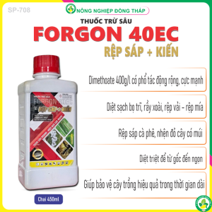 Thuốc Trừ Sâu FORGON 40EC Hiệu RỆP SÁP + KIẾN – Thấm Sâu Nhanh Hiệu Quả Cực Mạnh (Chai 450ml)