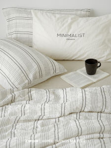 Modern Minimalist Pure Cotton Bedding Set Four Seasons 100% Cotton Bed Skirt Included Quilt Cover Sheet Pillowcase