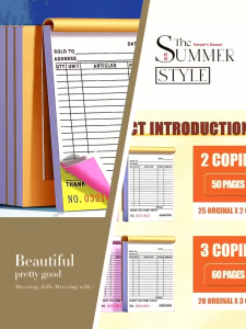 BIN LU Multi - Part Carbonless Invoice Book - Wholesale para sa Tindahan at Negosyo Office Supplies for Official Billing & Sales Record