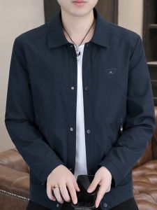 HENGYUANXIANG | Hengyuanxiang Mens Casual Lightweight Shirt Jacket Turn-down Collar Workwear Style Polyester Fiber Long Sleeve Autumn Wear