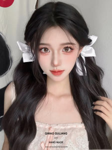 Korean Style Satin Hair Accessories Bunny Ears Hair Clips Milk White Bowknot 3D Pair Side Clips Girls Hair Decorations