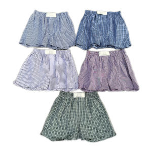 Relaxed Check Pattern Loose Boxer Shorts Home Wear