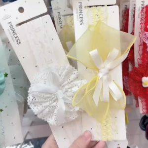 Băng đô thun cho bé gái từ sơ sinh đến 24 tháng Băng đô thun co giãn êm đầu cho bé gái