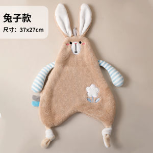 Thickened Hand Towel Handkerchief Bathroom Kitchen Quick-Drying Absorbent Towel Cartoon Wiper Cloth Square Towel Hanging Hand Towel